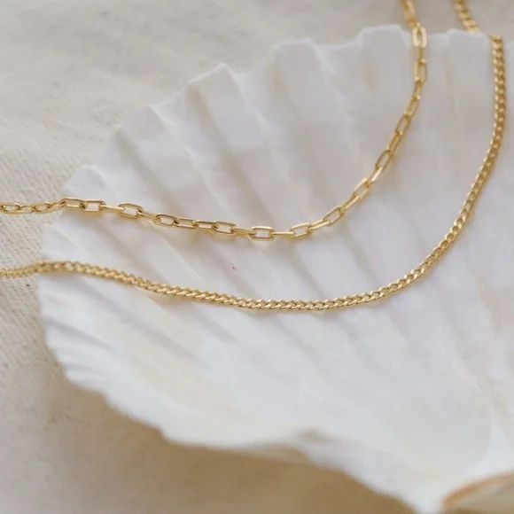 Layered Link Necklace Set | 18k Gold Filled - Picture 6 of 11